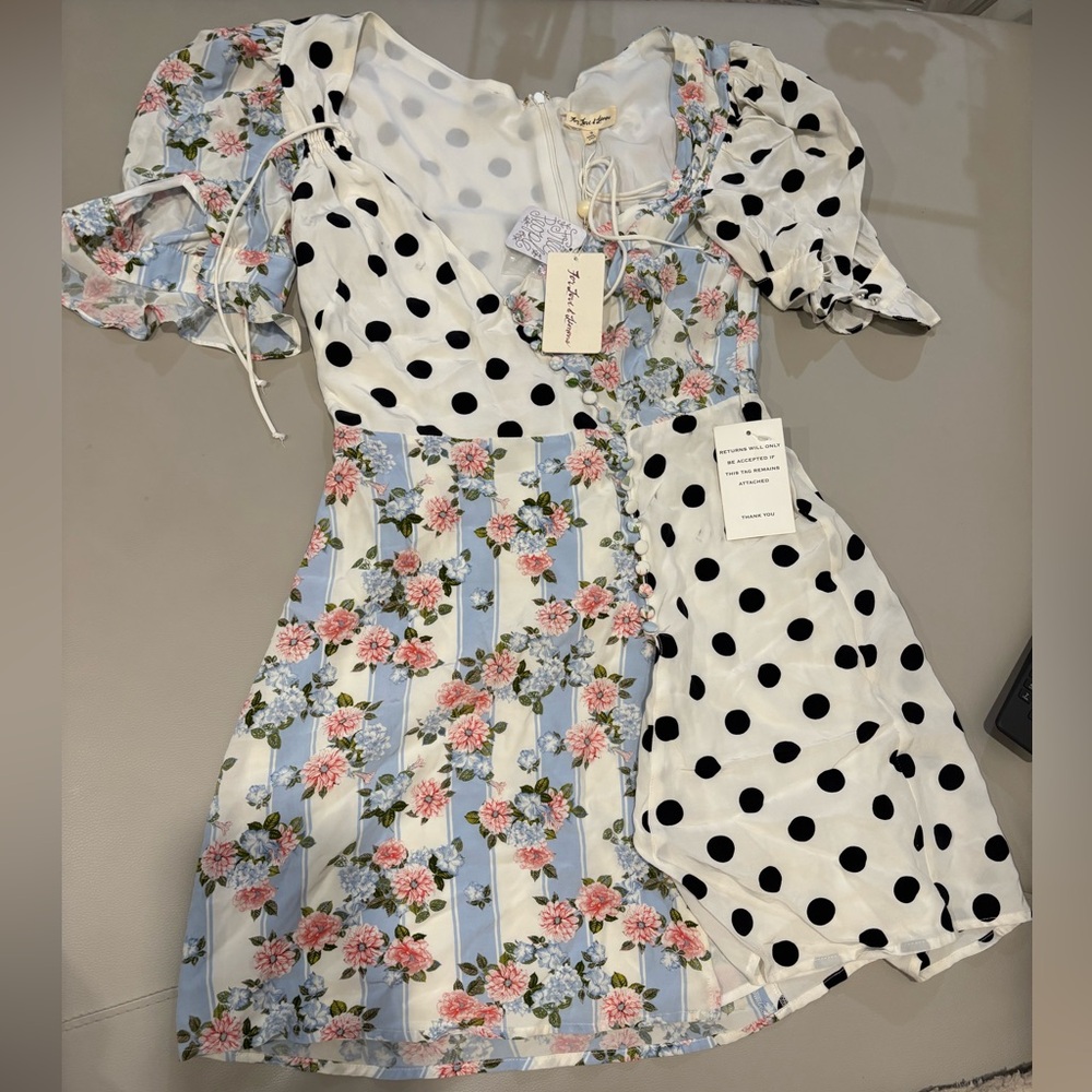 Floral and Polka Dot Kids Dress